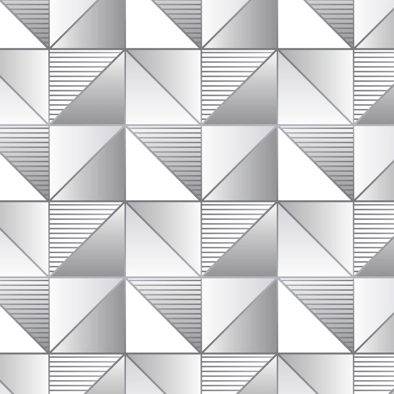 Papel de Parede - Geometrix - Estampado Abstrato Quadrados e Triângulos - Belinha Decorações