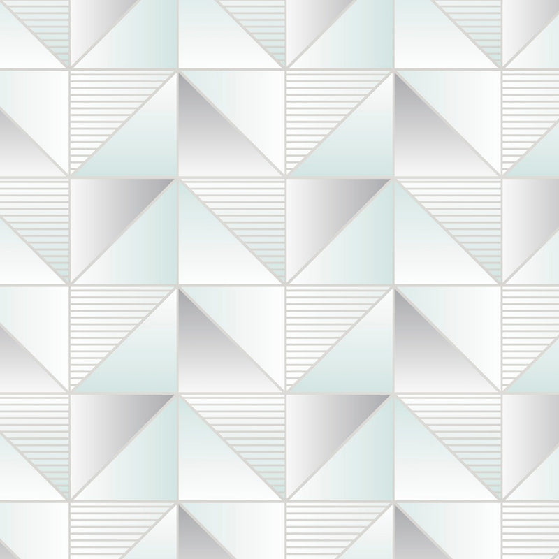 Papel de Parede - Geometrix - Estampado Abstrato Quadrados e Triângulos - Belinha Decorações