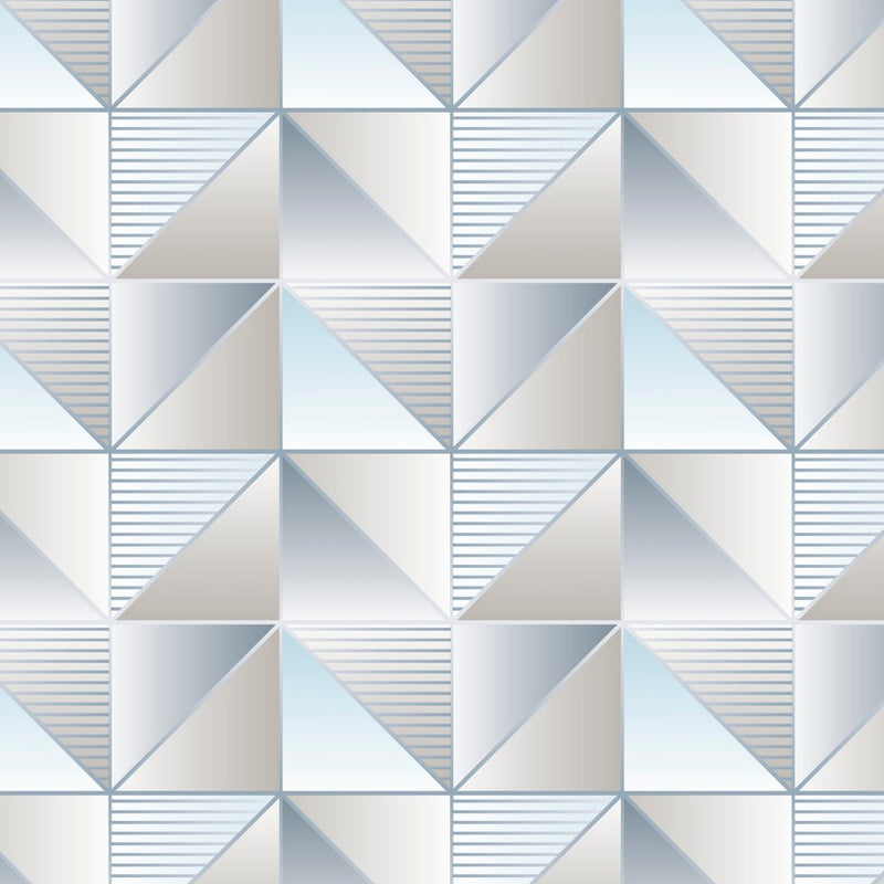 Papel de Parede - Geometrix - Estampado Abstrato Quadrados e Triângulos - Belinha Decorações